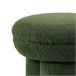 Ian Ottoman Stool- Mushroom-like Design- Pedestal Base- Green Fabric