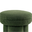 Ian Ottoman Stool- Mushroom-like Design- Pedestal Base- Green Fabric