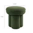 Ian Ottoman Stool- Mushroom-like Design- Pedestal Base- Green Fabric