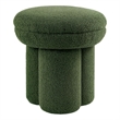 Ian Ottoman Stool- Mushroom-like Design- Pedestal Base- Green Fabric