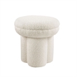 Ian Ottoman Stool- Mushroom-like Design- Pedestal Base- Beige Fabric