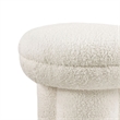 Ian Ottoman Stool- Mushroom-like Design- Pedestal Base- Beige Fabric