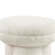 Ian Ottoman Stool- Mushroom-like Design- Pedestal Base- Beige Fabric