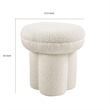 Ian Ottoman Stool- Mushroom-like Design- Pedestal Base- Beige Fabric