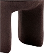 Janie Rounded Ottoman Stool with Open Frame Base- Brown Fabric