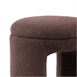 Janie Rounded Ottoman Stool with Open Frame Base- Brown Fabric