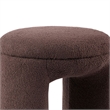 Janie Rounded Ottoman Stool with Open Frame Base- Brown Fabric