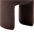 Janie Rounded Ottoman Stool with Open Frame Base- Brown Fabric
