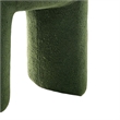Janie Rounded Ottoman Stool with Open Frame Base- Green Fabric