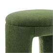 Janie Rounded Ottoman Stool with Open Frame Base- Green Fabric