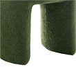 Janie Rounded Ottoman Stool with Open Frame Base- Green Fabric