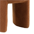 Janie Rounded Ottoman Stool with Open Frame Base- Saddle Brown Fabric