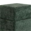 Kris Ottoman Stool with Hidden Storage- Gold Base- Green Chenille