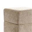 Kris Ottoman Stool with Hidden Storage- Gold Base- Silver Gray Chenille