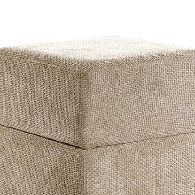 Kris Ottoman Stool with Hidden Storage- Gold Base- Silver Gray Chenille