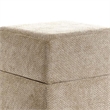 Kris Ottoman Stool with Hidden Storage- Gold Base- Silver Gray Chenille