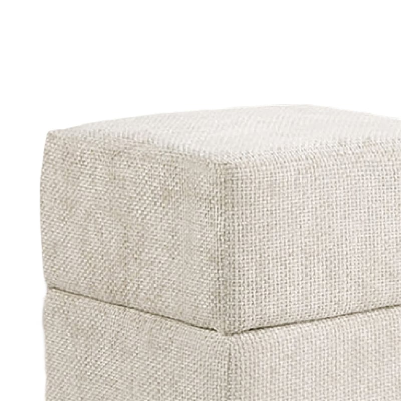 Kris Ottoman Stool with Hidden Storage- Gold Base- Beige Chenille