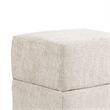 Kris Ottoman Stool with Hidden Storage- Gold Base- Beige Chenille