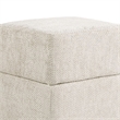 Kris Ottoman Stool with Hidden Storage- Gold Base- Beige Chenille