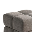 Anne Ottoman Stool with Storage- Gold Base- Gray Biscuit Tufted Fabric
