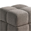 Anne Ottoman Stool with Storage- Gold Base- Gray Biscuit Tufted Fabric