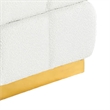 Anne Ottoman Stool with Storage- Gold Base- Beige Biscuit Tufted Fabric