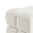 Anne Ottoman Stool with Storage- Gold Base- Beige Biscuit Tufted Fabric