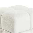 Anne Ottoman Stool with Storage- Gold Base- Beige Biscuit Tufted Fabric