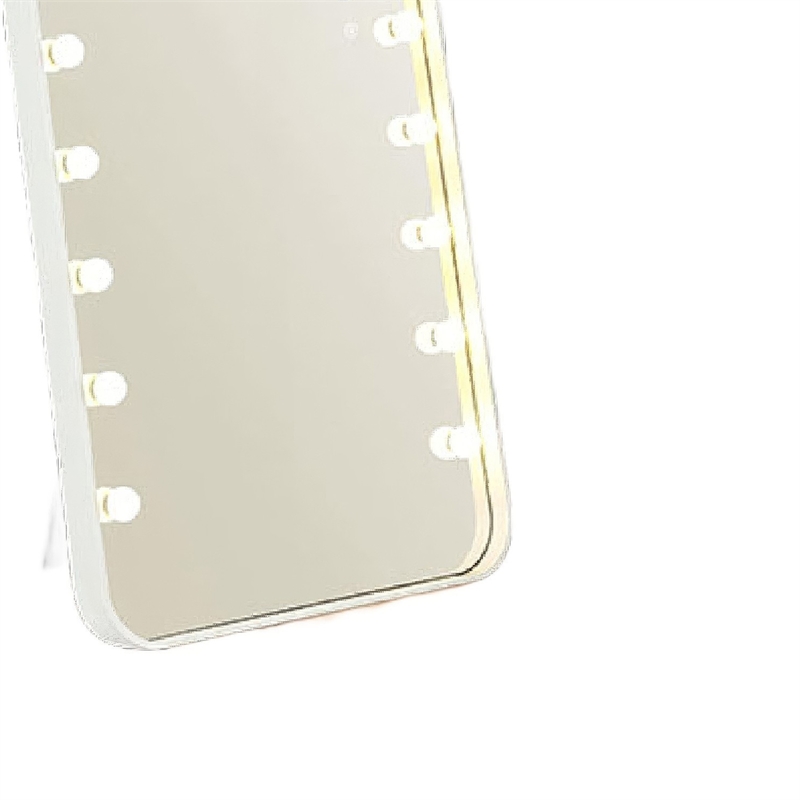 Samie LED Floor Mirror with Bluetooth- Touch Control- White Metal 32x71