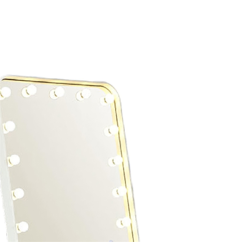 Samie LED Floor Mirror with Bluetooth- Touch Control- White Metal 32x71