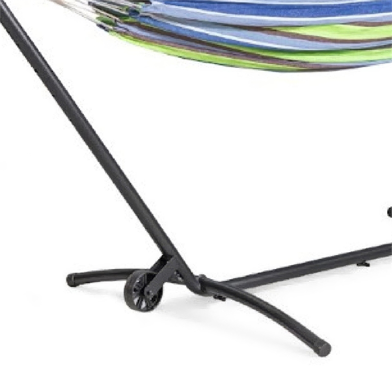Joena Outdoor Hammock Stand with Angled Frame- Black Steel 130 Inch