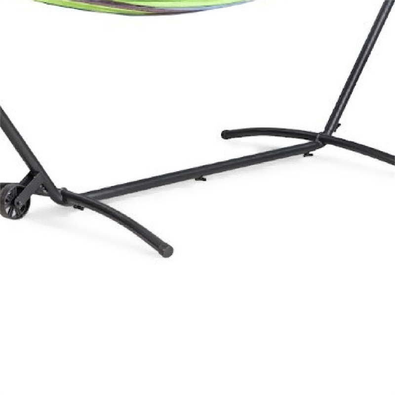 Joena Outdoor Hammock Stand with Angled Frame- Black Steel 130 Inch