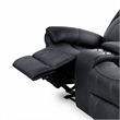 Manual Reclining Loveseat- Console Cupholders- Black Faux Leather 79 Inch