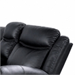 Manual Reclining Loveseat- Console Cupholders- Black Faux Leather 79 Inch