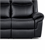 Arisa Manual Reclining Sofa- Drop-Down Table- Black Faux Leather 87 Inch