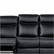 Arisa Manual Reclining Sofa- Drop-Down Table- Black Faux Leather 87 Inch