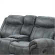 Arisa Manual Reclining Loveseat w Console- Dark Gray Faux Leather 79 Inch
