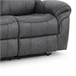 Arisa Manual Reclining Sofa- Drop-Down Table- Gray Faux Leather 87 Inch