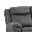Arisa Manual Reclining Sofa- Drop-Down Table- Gray Faux Leather 87 Inch