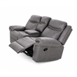 Arisa Manual Reclining Loveseat- Console- Gray Faux Leather 79 Inch