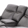 Arisa Manual Reclining Loveseat- Console- Gray Faux Leather 79 Inch