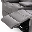 Arisa Manual Reclining Loveseat- Console- Gray Faux Leather 79 Inch