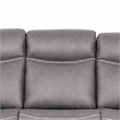 Arisa Manual Reclining Sofa- Drop-Down Table- Gray Faux Leather 87 Inch