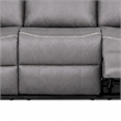 Arisa Manual Reclining Sofa- Drop-Down Table- Gray Faux Leather 87 Inch