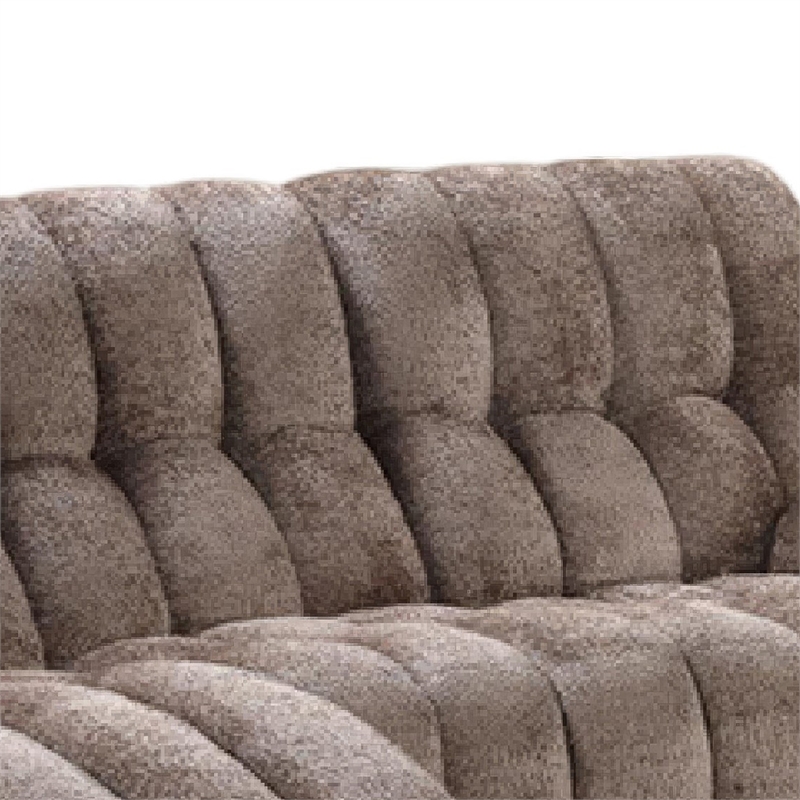 Heya Manual Recliner Sofa- Pillow Tufted Dark Brown Polyester- 92 Inch