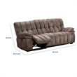 Heya Manual Recliner Sofa- Pillow Tufted Dark Brown Polyester- 92 Inch