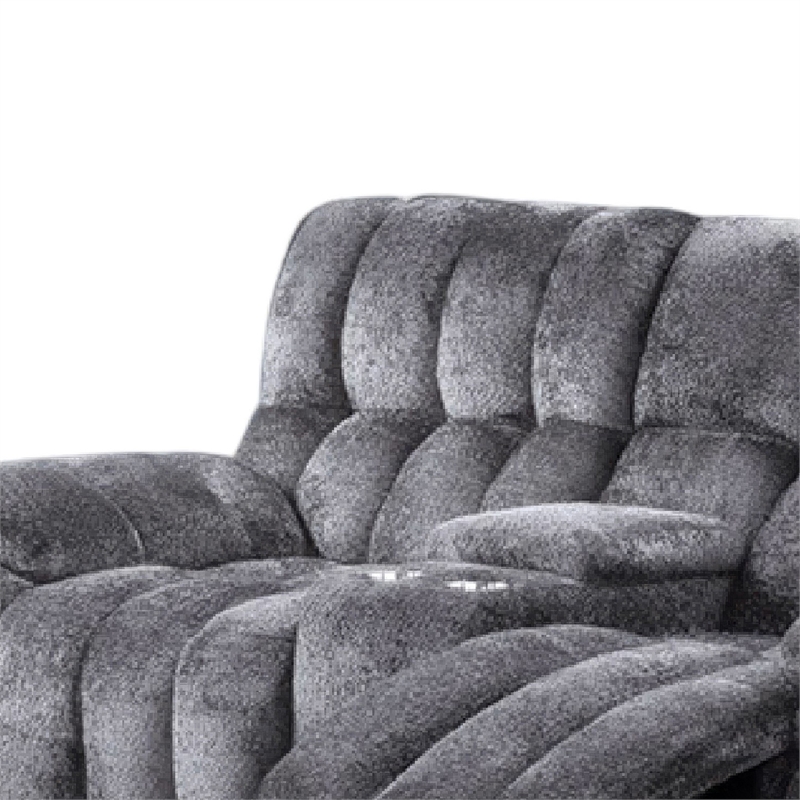 Heya Manual Recliner Loveseat- Pillow Tufted Dark Gray- 81 Inch