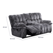 Heya Manual Recliner Loveseat- Pillow Tufted Dark Gray- 81 Inch