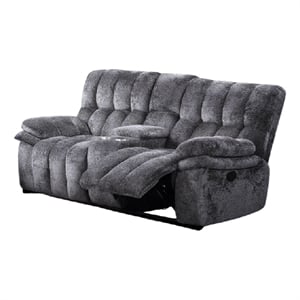 Heya Manual Recliner Loveseat- Pillow Tufted Dark Gray- 81 Inch