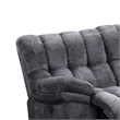 Heya Manual Recliner Sofa- Pillow Tufted Dark Gray Polyester- 92 Inch